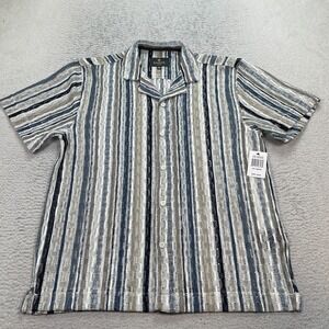 Saints Studio Button Up Shirt Men's Size Medium Striped Multicolor NWT **Flaw**
